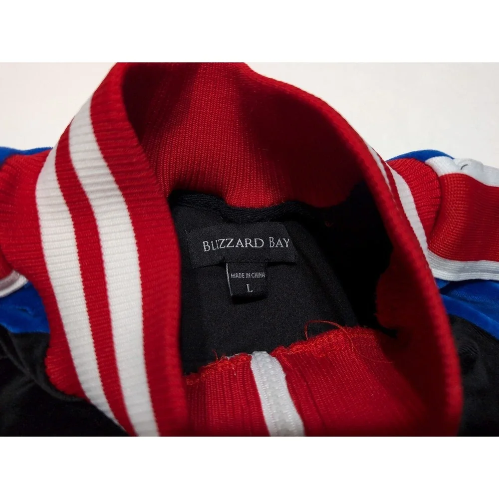 BLIZZARD BAY Velour Track Jacket Santa Claus Snowboard Christmas Red Blue Large